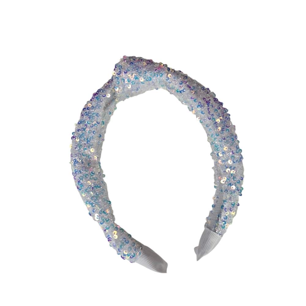 🔥4/$20 Sequined Knotted Headband NEW -Teen/Adult -White **SEE MEASUREMENTS**